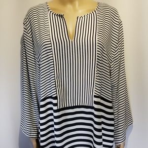 Dana Buchman Blouse Black And White Size XL